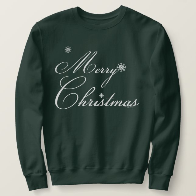 Sudadera Feliz Navidad con copos de nieve (Anverso del diseño)