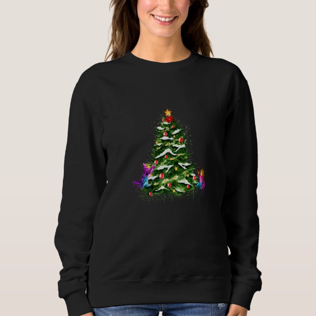 Sudadera Feliz Navidad Con Gatos Y Árbol De Navidad (Anverso)