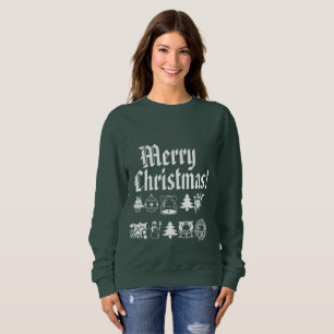 Sudadera Feliz Navidad con letras clásicas con fotos