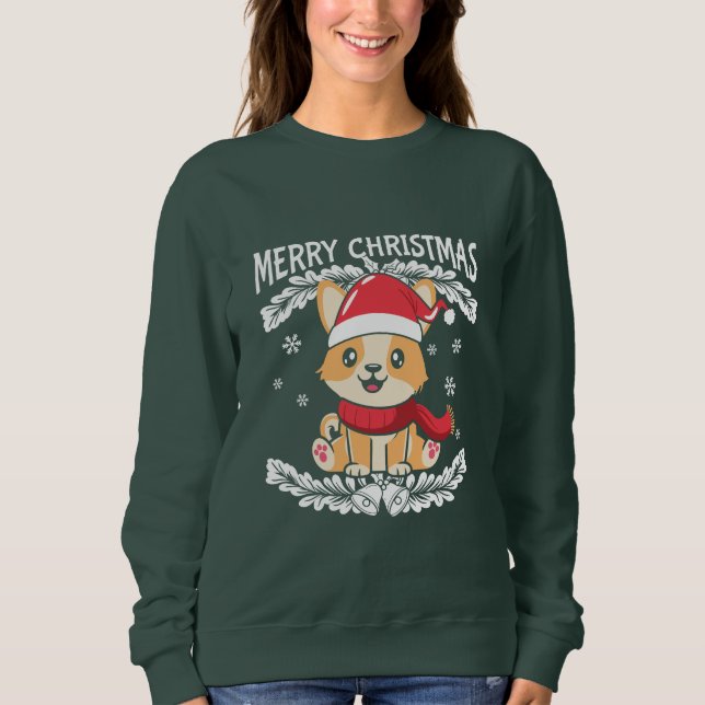 Sudadera Feliz Navidad Corgi (Anverso)