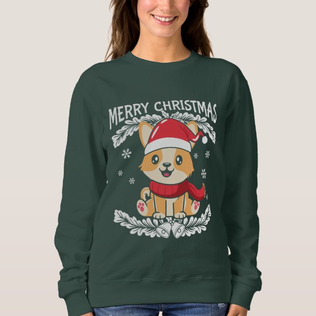 Sudadera Feliz Navidad Corgi (Anverso)