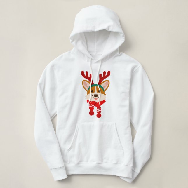 Sudadera Feliz Navidad Corgi Dog T-Shirt (Diseño del anverso)