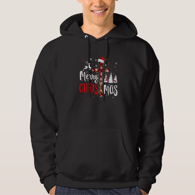 Sudadera Feliz Navidad Cristianos Búfalo Pijama de Cuadros  (Anverso)