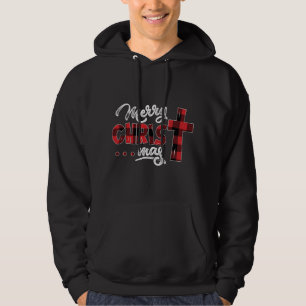 Sudadera Feliz Navidad Cristo Búfalo Plaid Cross Xmas Gi