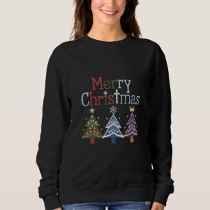 Sudadera Feliz Navidad Cruz Árbol Xmas Retro