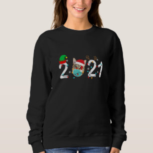 Sudadera Feliz Navidad Cuarentena Gato Gato En La Máscara D