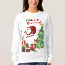 Feliz Navidad Cute Santa Sweatshirt