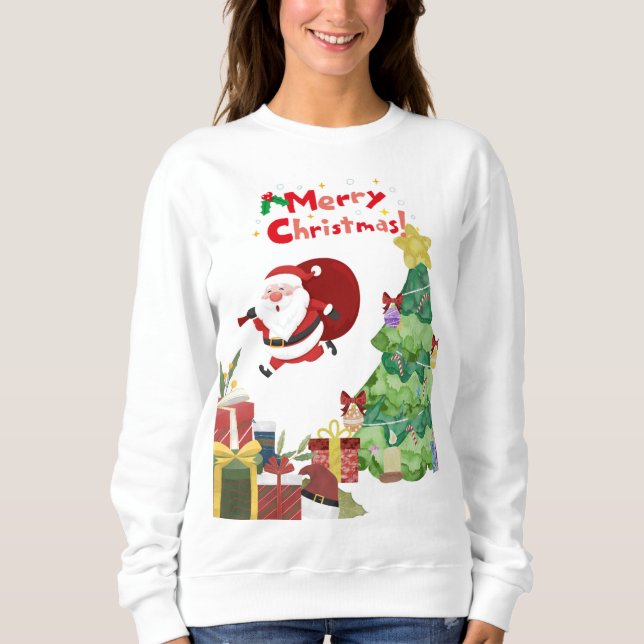 Sudadera Feliz Navidad Cute Santa Sweatshirt (Anverso)