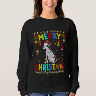 Sudadera Feliz Navidad Dalmatian Santa Hat enciende Navidad