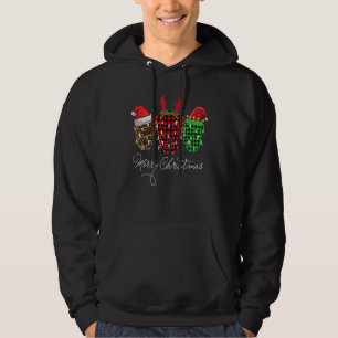 Sudadera Feliz Navidad Dentist Teeth Santa Hat Leopard Pl