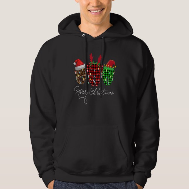 Sudadera Feliz Navidad Dentist Teeth Santa Hat Leopard Pl (Anverso)