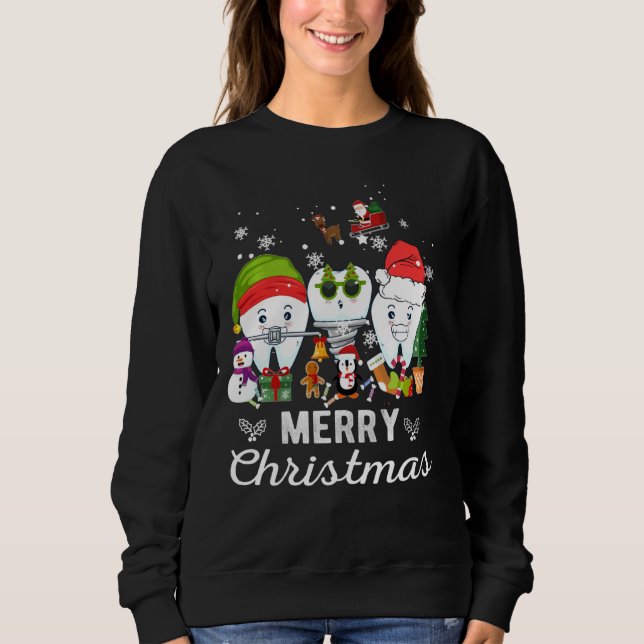 Sudadera Feliz Navidad Dentista Dientes Santa Dental Elf Sn (Anverso)