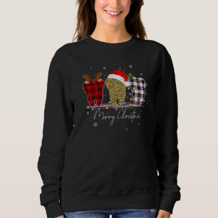 Sudadera Feliz Navidad Dentista Dientes Santa Hat Xmas Leop