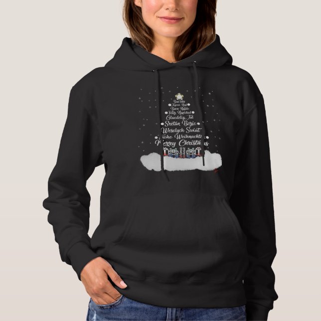 Sudadera Feliz Navidad deseos en diferentes idiomas navidad (Anverso)