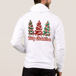Sudadera Feliz Navidad Diseño de árboles de cuadros de Buff