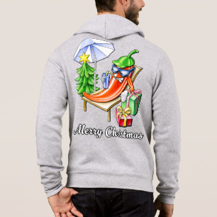 Sudadera Feliz navidad divertida bajo el sol y el árbol de 