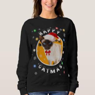 Sudadera Feliz Navidad en un gato siamés de Navidad en Sant