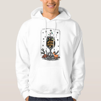 Sudadera Feliz Navidad en un vaso de vino