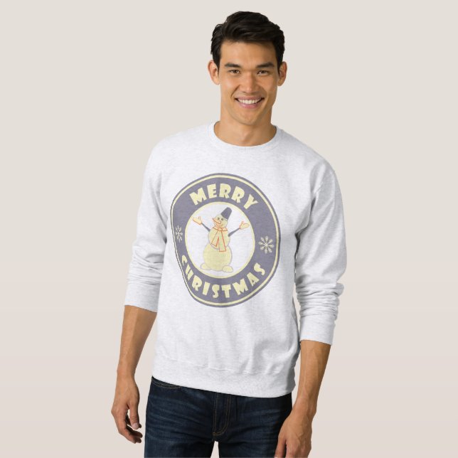 Sudadera Feliz Navidad feliz estilo de café famoso de nieve (Anverso completo)