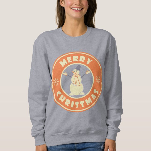 Sudadera Feliz Navidad feliz estilo de café famoso de nieve (Anverso)