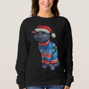 Sudadera Feliz Navidad Feliz Navidad Navidad Gato Santa Gat