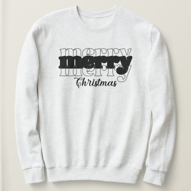 Sudadera Feliz Navidad: Festividad de escritura moderna de  (Anverso del diseño)