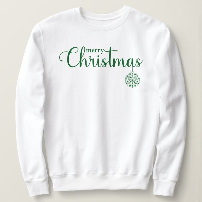 Sudadera Feliz Navidad: Festividad moderna del guión verde (Anverso del diseño)