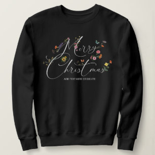 Sudadera Feliz Navidad Flores salvajes Navidad Bonito moder