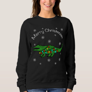 Sudadera Feliz Navidad Gator Alligator Con Luz De Festivida