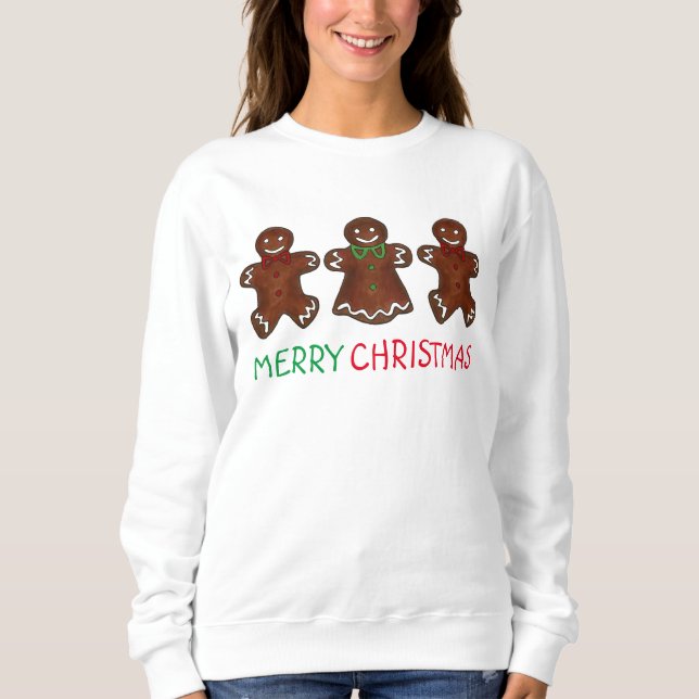 Sudadera Feliz Navidad Gingerbread Men Cookies Sweatshirt (Anverso)
