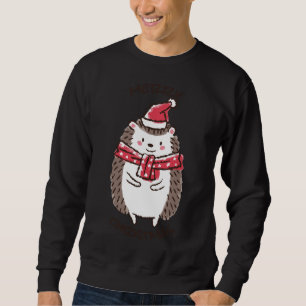 Sudadera Feliz Navidad Gracioso Cute Hedgehog Santa Hat Sta