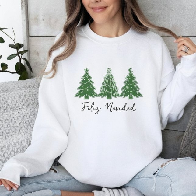 Sudadera Feliz Navidad Green Christmas Tree Festive Holiday (Feliz Navidad Green Christmas Tree Festive Holiday Sweatshirt
)