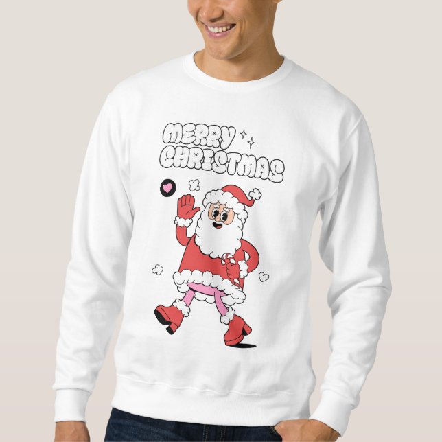 Sudadera Feliz Navidad - Groovy Santa Strut (Anverso)