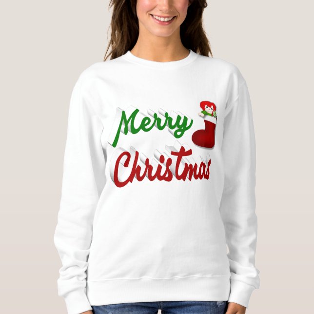 Sudadera Feliz navidad Guión rojo verde (Anverso)