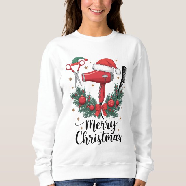 Sudadera Feliz Navidad Hairstylista Hairdresser Xmas Hair (Anverso)
