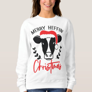 Sudadera Feliz Navidad Heffin divertida broma de vaca fea N
