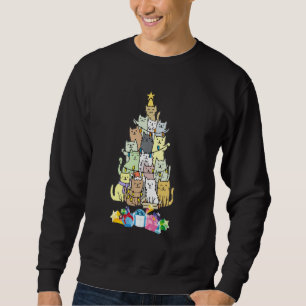 Sudadera Feliz Navidad Hombres Mujeres Niños Gracioso Gato