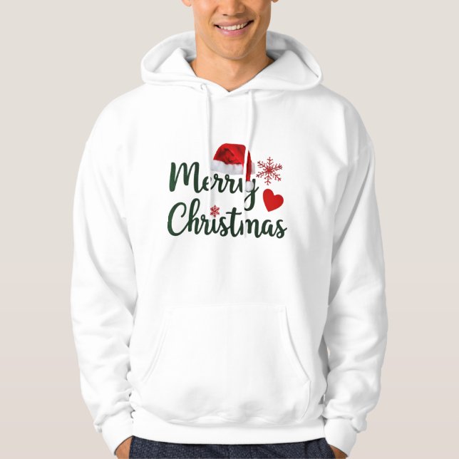 Sudadera Feliz Navidad Hoodie Pullover de los hombres (Anverso)