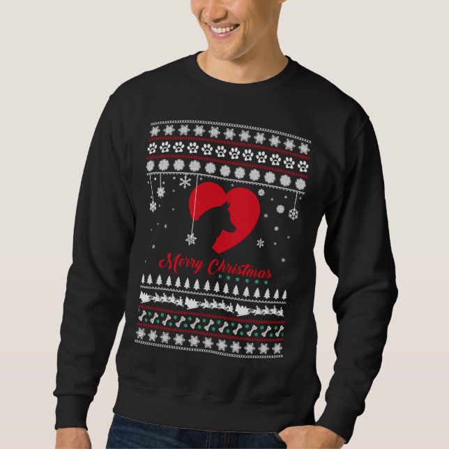 Sudadera Feliz Navidad Husky Heart Silhouette (Anverso)