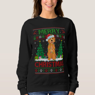 Sudadera Feliz Navidad iluminando a la fea Goldendoodle Chr