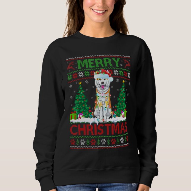 Sudadera Feliz Navidad iluminando a los Navidades Ugly Akit (Anverso)