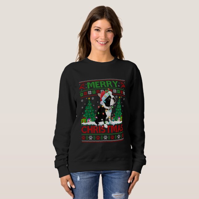 Sudadera Feliz Navidad iluminando al feo terrorífico de Bos (Anverso completo)