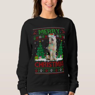 Sudadera Feliz Navidad iluminando feas Alaskan Malamute Chr