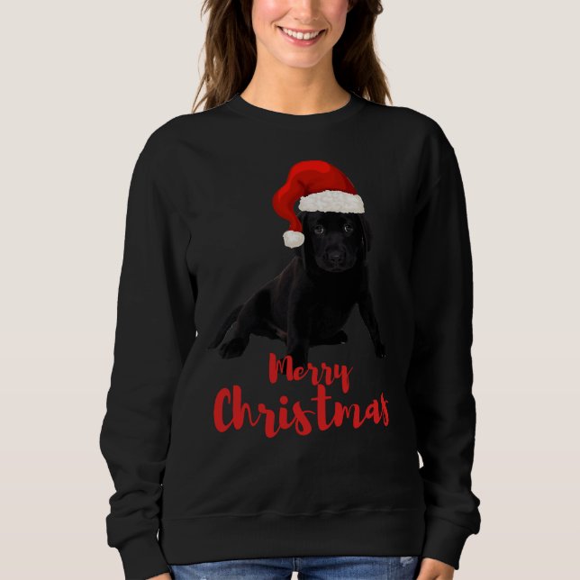 Sudadera Feliz Navidad Labrador Negro Labrador (Anverso)