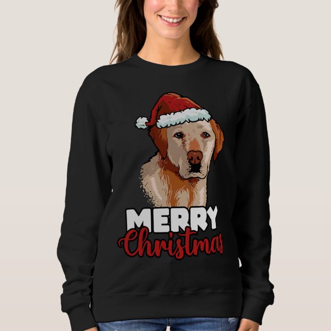 Sudadera Feliz Navidad Labrador Perro recuperador (Anverso)