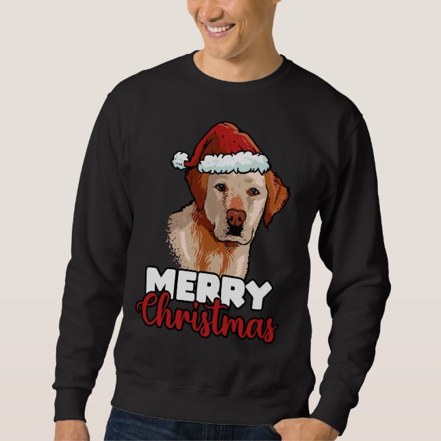 Sudadera Feliz Navidad Labrador Perro recuperador (Anverso)