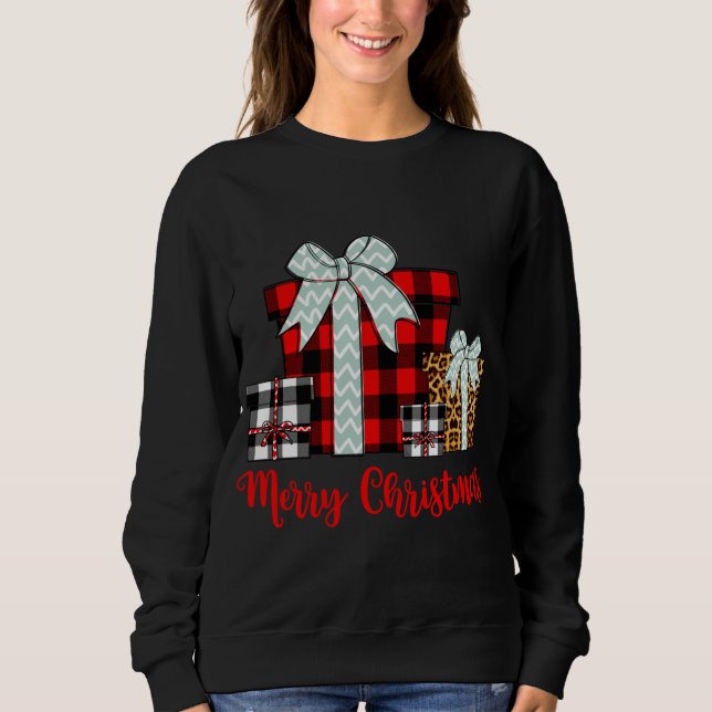 Sudadera Feliz Navidad Leopardo Navidades de búfala en sals (Anverso)