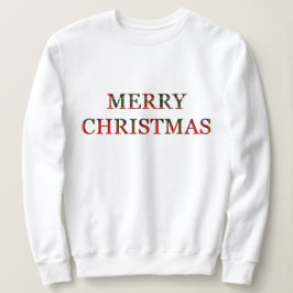Sudadera Feliz Navidad Letras Cuadros Rojos