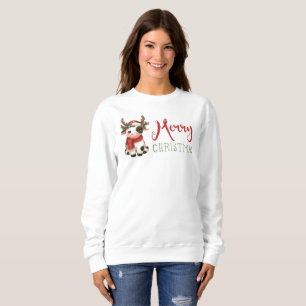 Sudadera Feliz Navidad linda vaca