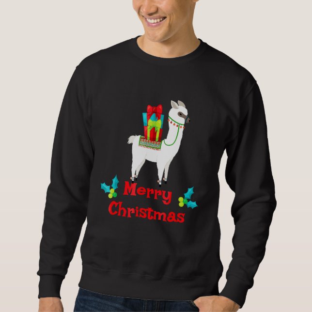 Sudadera Feliz Navidad LLama Alpaca (Anverso)
